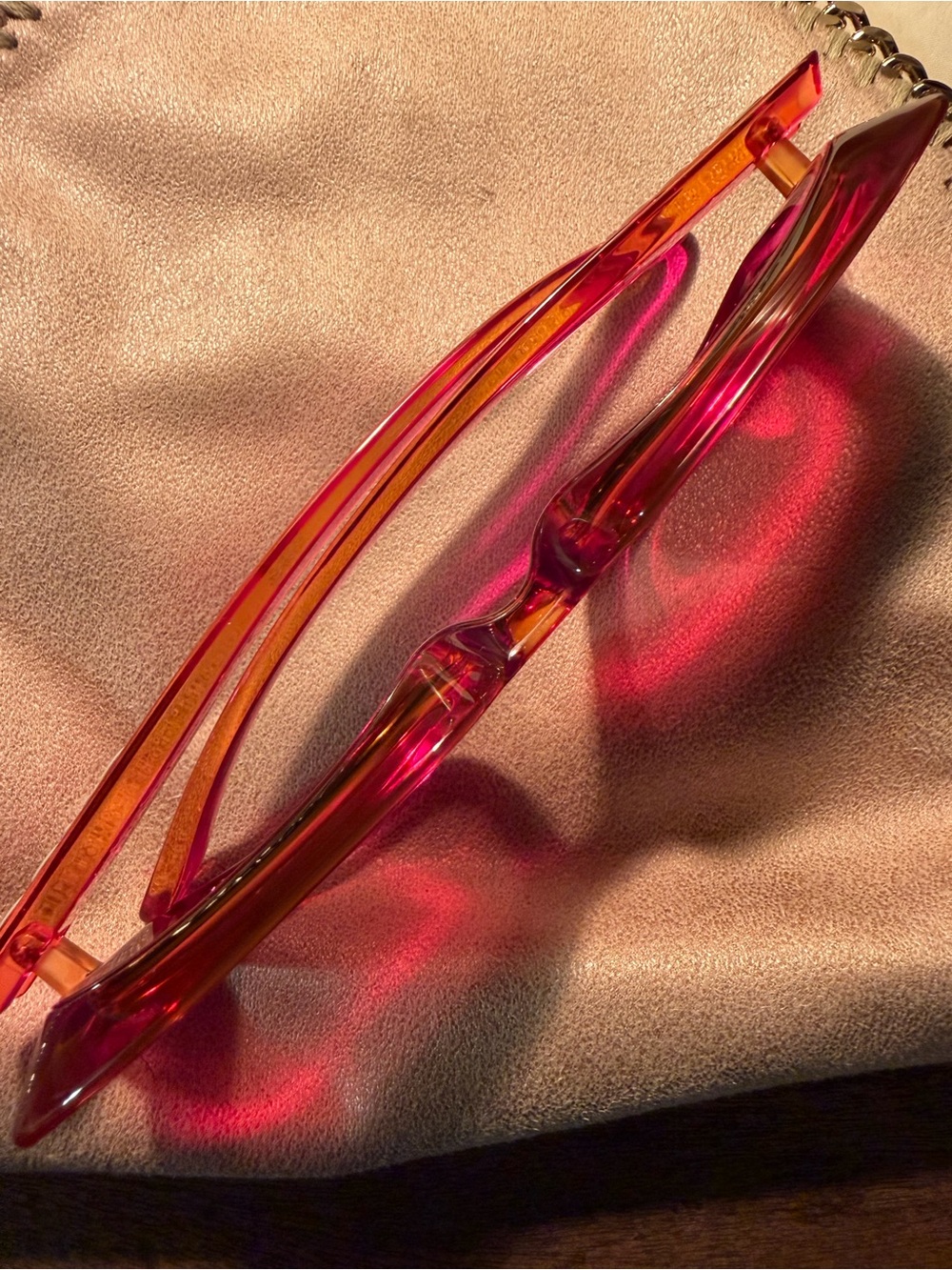 Gucci Hot Pink Transparent Square Sunglasses Large Square Oversized 100% auth - Picture 5 of 13